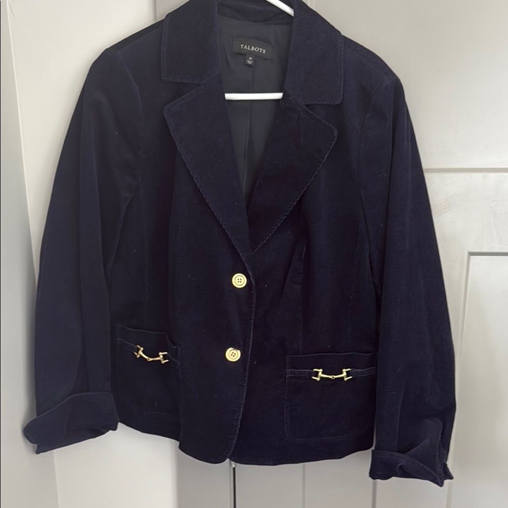 Talbots Blue and Gold Blazer Tailored Suit Jacket